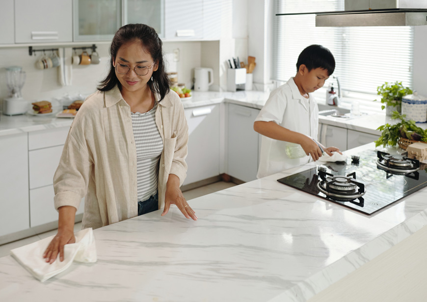 how to clean quartz countertops